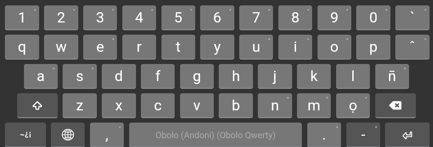 Keyboard Layout Mobile (default)