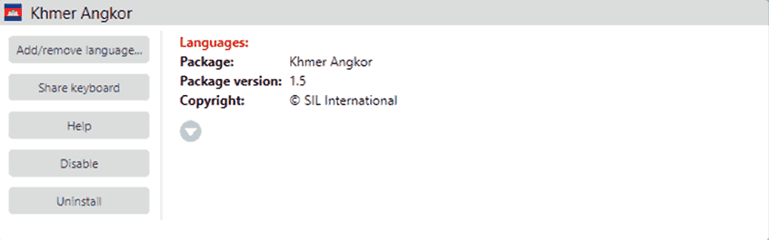 Khmer Keyboard without a language association